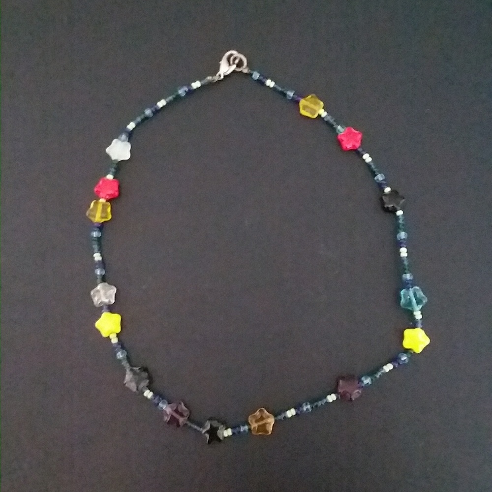 Handmade beaded star choker necklace